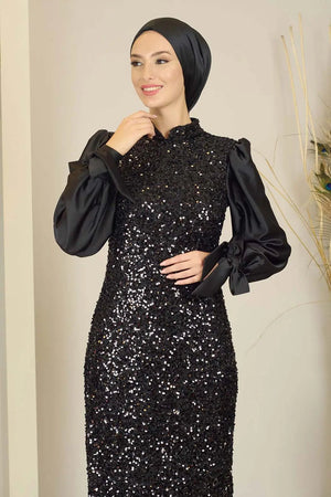 Azra Tesettür Abiye - FioraofDress - tesettur - abiye - Siyahh - 38 - hijab - evening - dress