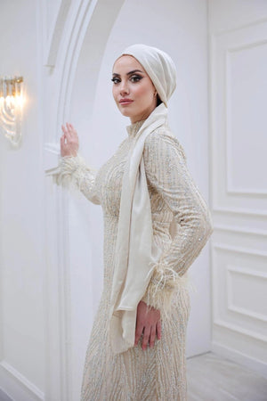 Beray Tesettür Abiye - FioraofDress - tesettur - abiye - 48 - bejj - hijab - evening - dress