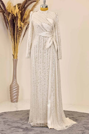 Berguzar Tesettür Abiye - FioraofDress - tesettur - abiye - bejj - 38 - hijab - evening - dress