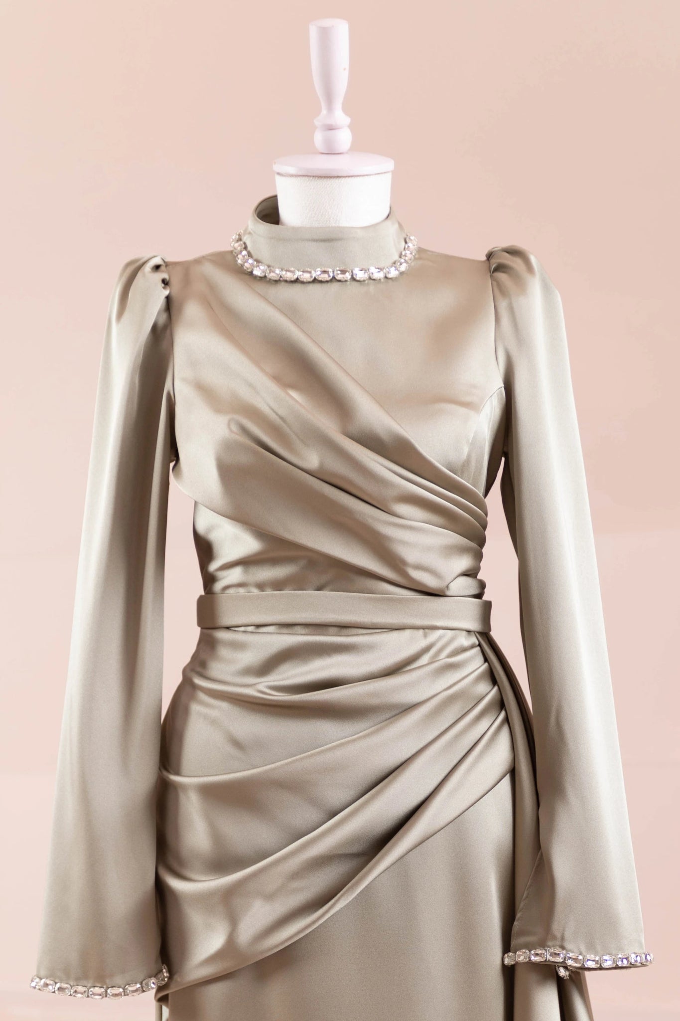 Beril Tesettür Abiye - FioraofDress - tesettur - abiye - Yağ Yeşili - 38 - hijab - evening - dress