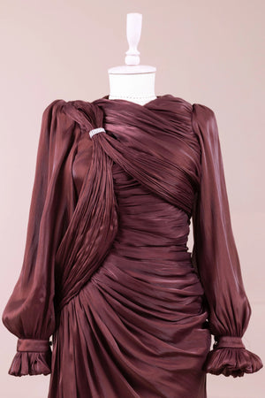 Bloom Tesettür Abiye - FioraofDress - tesettur - abiye - bery burgundy - 38 - hijab - evening - dress