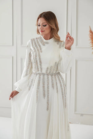 Çağla Tesettür Abiye - FioraofDress - tesettur - abiye - Ekru - 38 - hijab - evening - dress