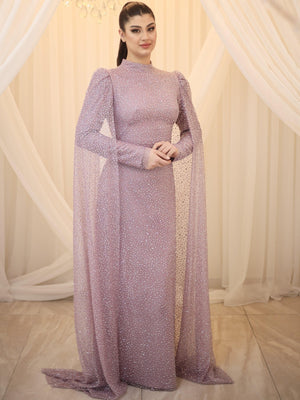 Camelia Tesettür Abiye - FioraofDress - tesettur - abiye - 48 - Pudra - hijab - evening - dress