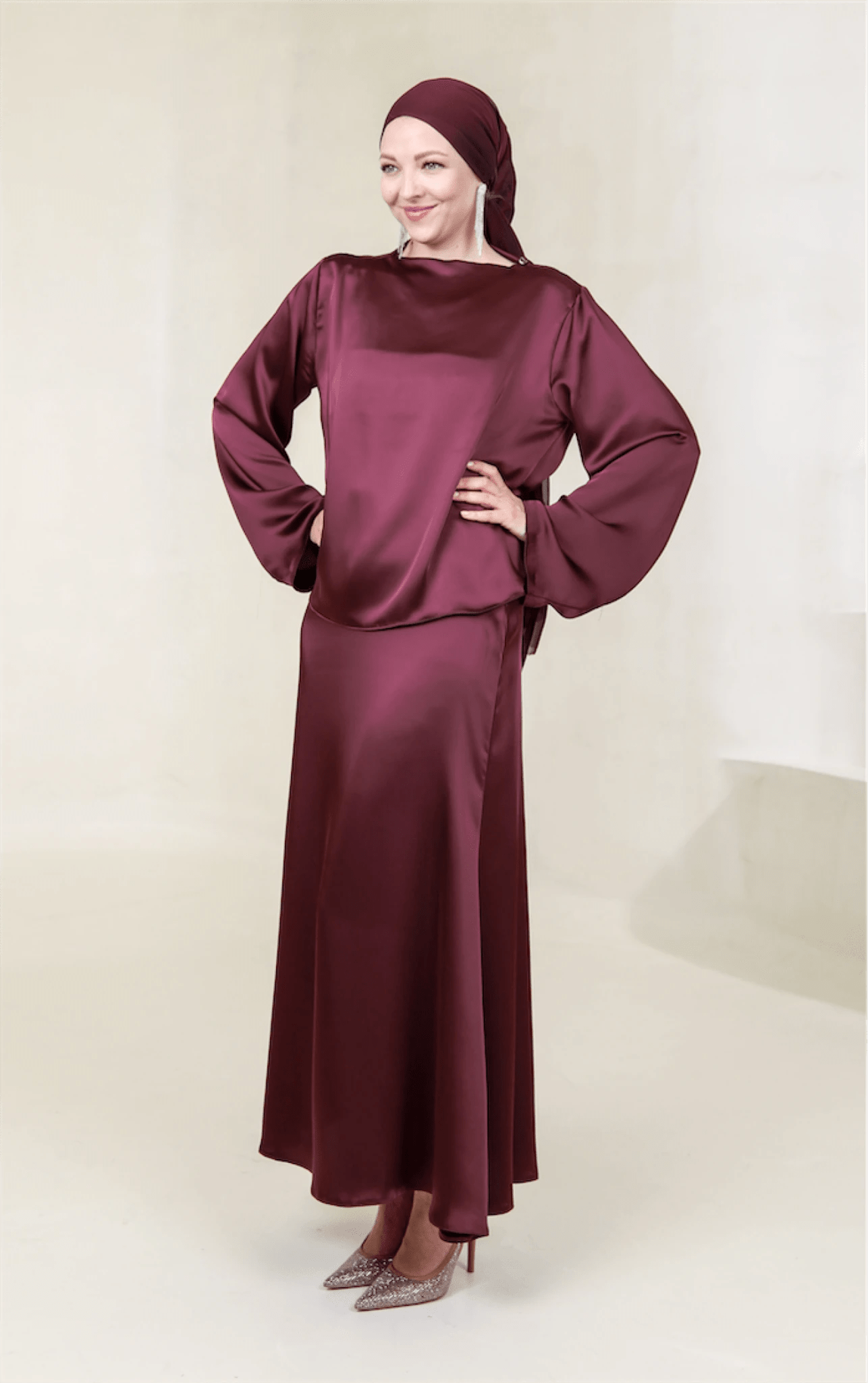 Candida Tesettür Takım - FioraofDress - tesettur - abiye - 44 - BORDO - hijab - evening - dress