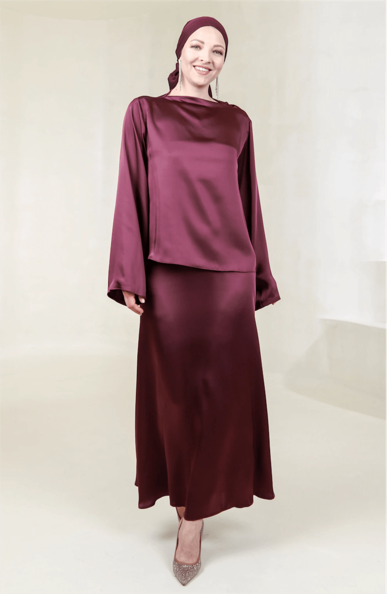Candida Tesettür Takım - FioraofDress - tesettur - abiye - 44 - BORDO - hijab - evening - dress