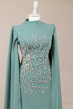 Celestia Tesettür Abiye - FioraofDress - tesettur - abiye - Çagla yeşili - 38 - hijab - evening - dress