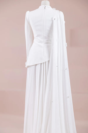 Çeliva Tesettür Abiye - FioraofDress - tesettur - abiye - Beyaz - 38 - hijab - evening - dress