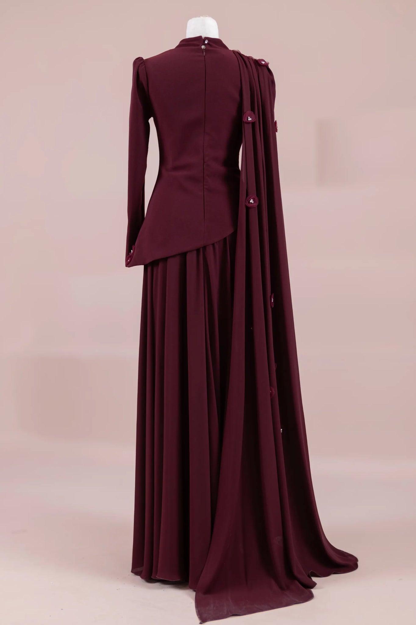 Çeliva Tesettür Abiye - FioraofDress - tesettur - abiye - BORDO - 38 - hijab - evening - dress