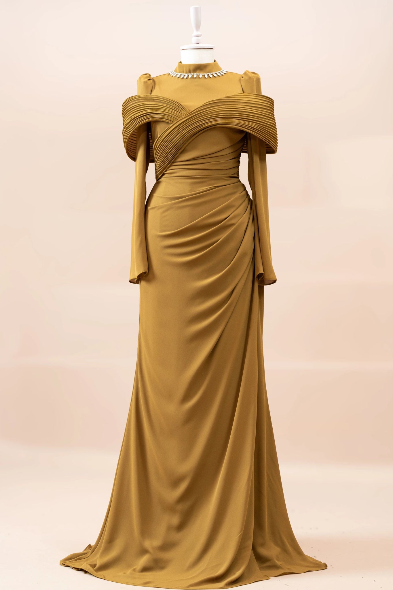 Charm Tesettür Abiye - FioraofDress - tesettur - abiye - Hardal - 36 - hijab - evening - dress