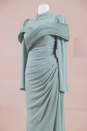 Charm Tesettür Abiye - FioraofDress - tesettur - abiye - mint - 36 - hijab - evening - dress