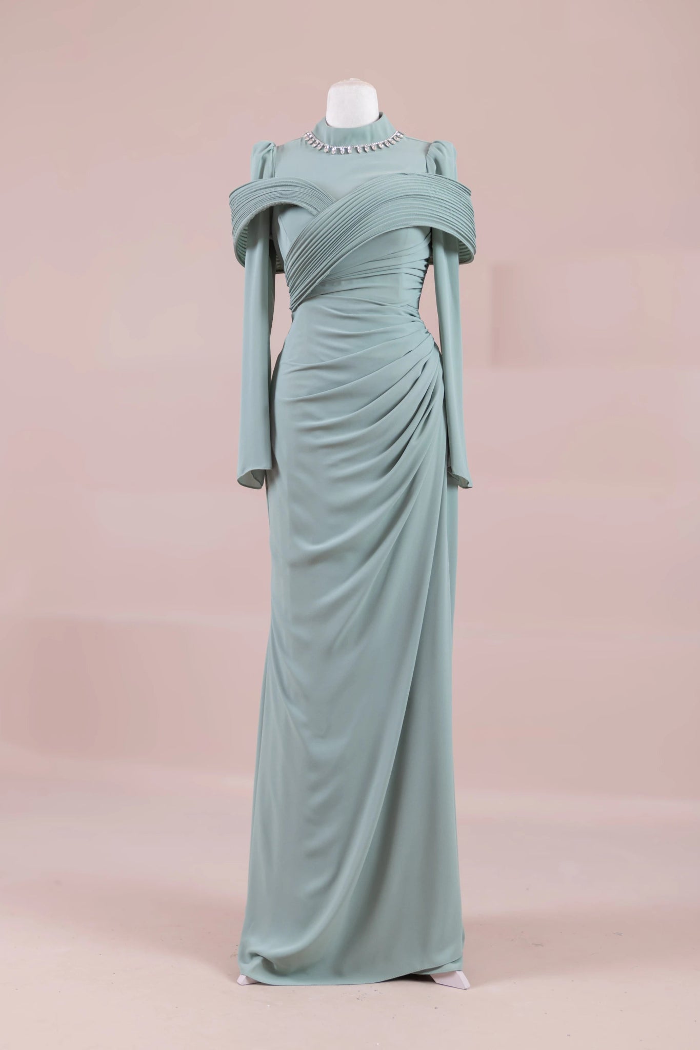 Charm Tesettür Abiye - FioraofDress - tesettur - abiye - mint - 36 - hijab - evening - dress