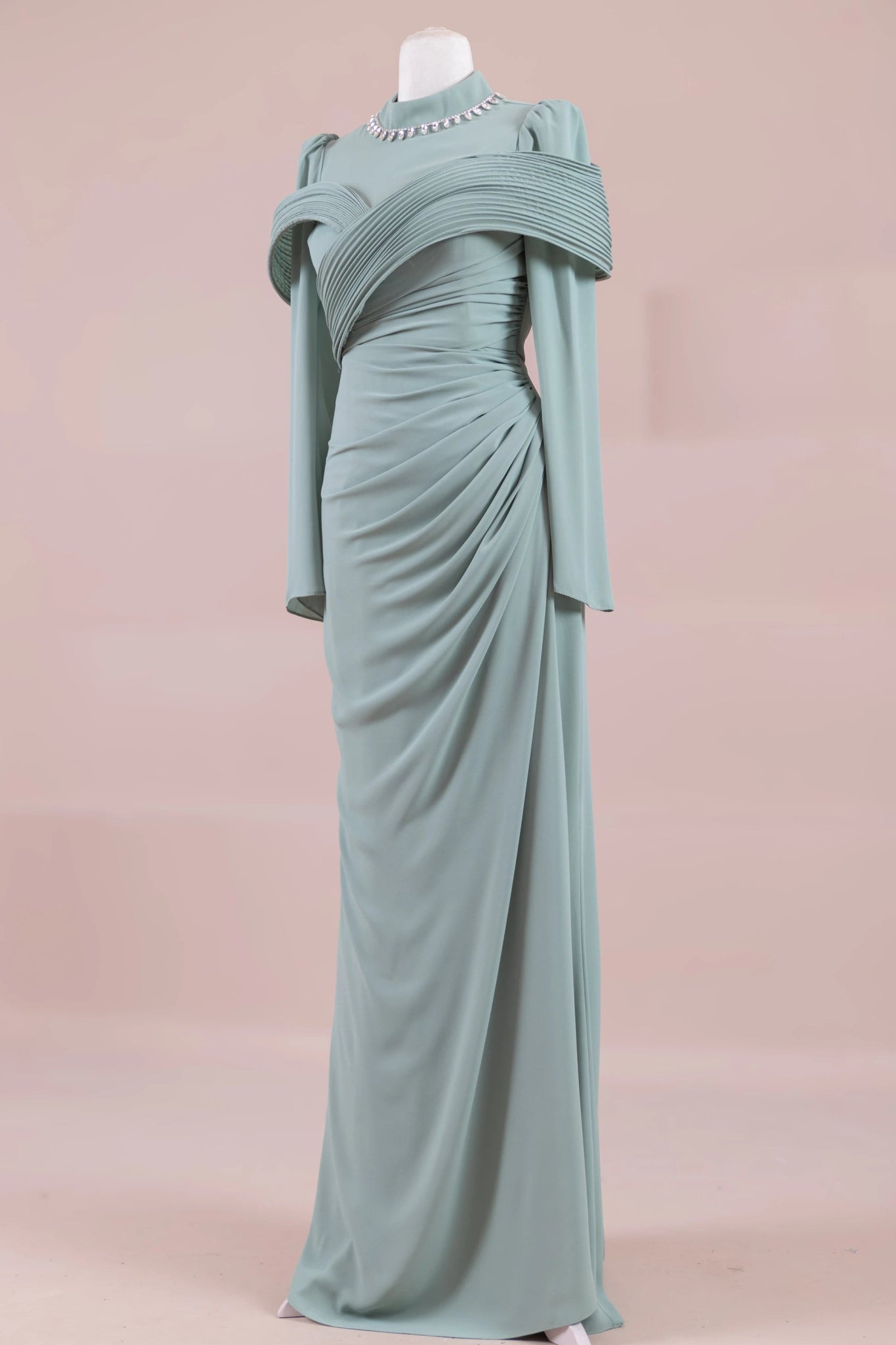 Charm Tesettür Abiye - FioraofDress - tesettur - abiye - mint - 36 - hijab - evening - dress