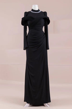 Charm Tesettür Abiye - FioraofDress - tesettur - abiye - Siyahh - 36 - hijab - evening - dress