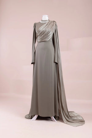 Daisy Tesettür Abiye - FioraofDress - tesettur - abiye - haki - 36 - hijab - evening - dress