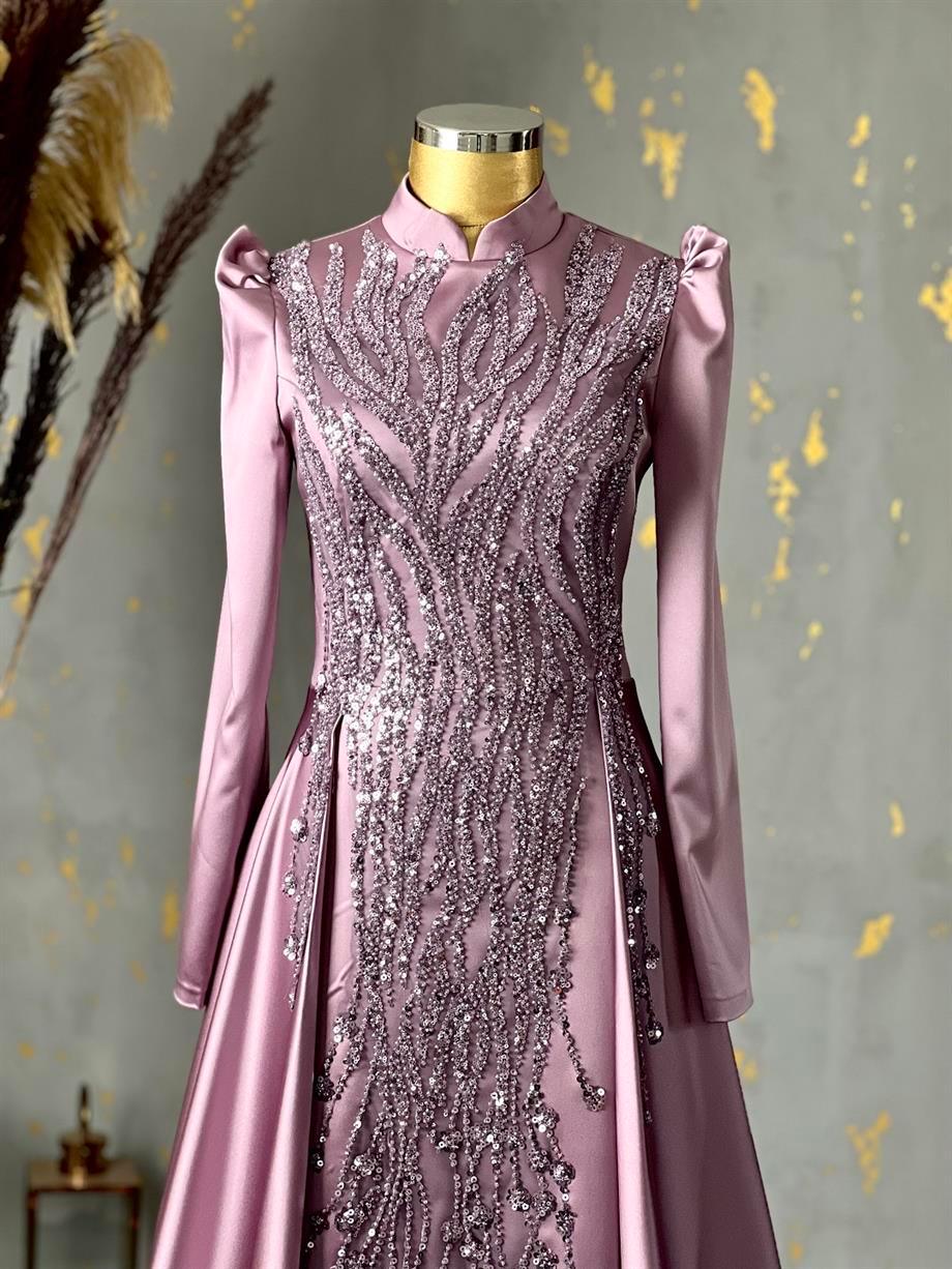 Damla Tesettür Abiye Lila - FioraofDress - tesettur - abiye - 48 - hijab - evening - dress