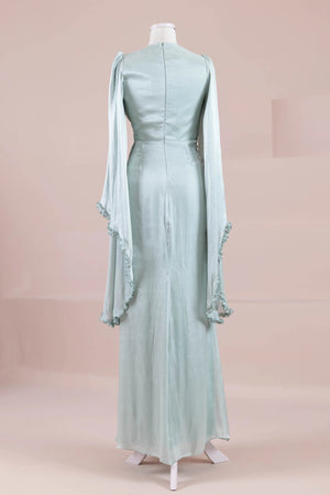 Dera Tesettür Abiye - FioraofDress - tesettur - abiye - mint yeşili - 38 - hijab - evening - dress