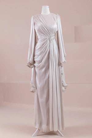 Dera Tesettür Abiye - FioraofDress - tesettur - abiye - Ekru - 38 - hijab - evening - dress