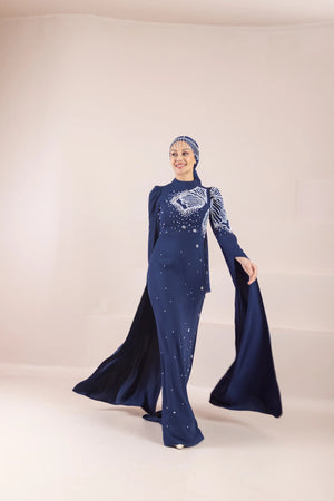 Diana Tesettür Abiye - FioraofDress - tesettur - abiye - LACİVERT - 36 - hijab - evening - dress