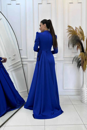 Dicle Tesettür Abiye - FioraofDress - tesettur - abiye - 48 - SAX - hijab - evening - dress