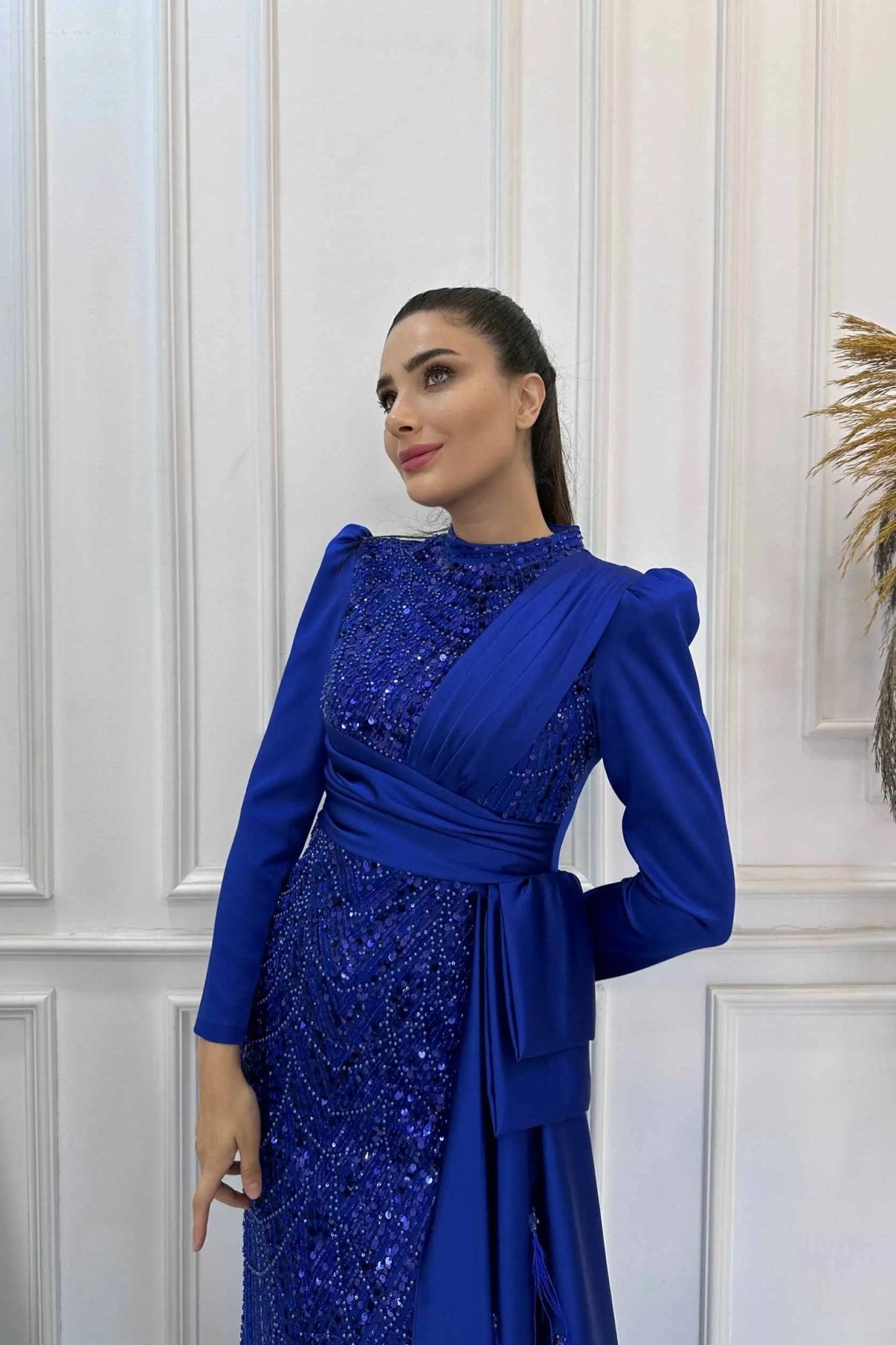 Dicle Tesettür Abiye - FioraofDress - tesettur - abiye - 48 - SAX - hijab - evening - dress