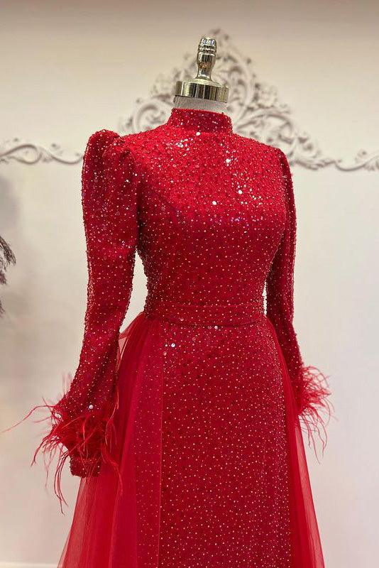 Dila Tesettür Abiye Kırmızı - FioraofDress - tesettur - abiye - 48 - KIRMIZI - hijab - evening - dress