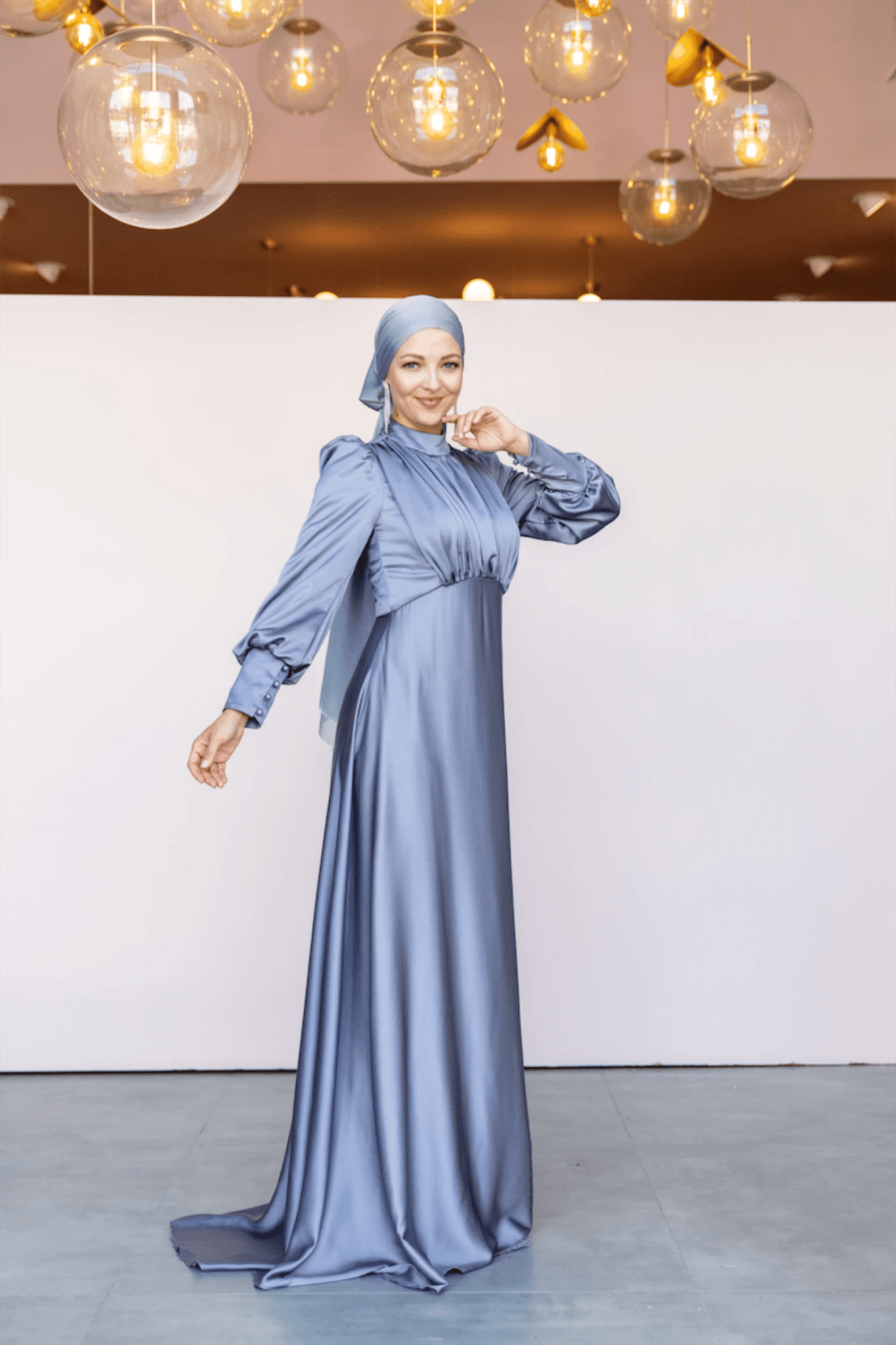 Dilay Tesettür Abiye - Gri - FioraofDress - tesettur - abiye - 46 - Mavii - hijab - evening - dress