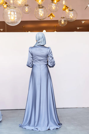 Dilay Tesettür Abiye - Gri - FioraofDress - tesettur - abiye - 46 - Mavii - hijab - evening - dress