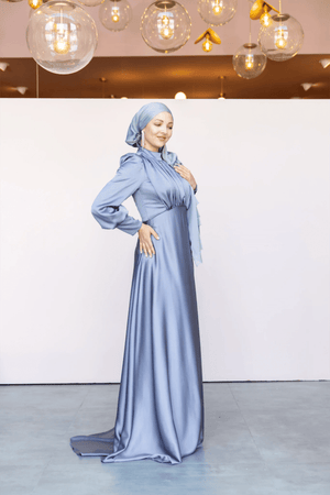 Dilay Tesettür Abiye - Gri - FioraofDress - tesettur - abiye - 46 - Mavii - hijab - evening - dress