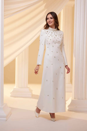 Diora Tesettür Abiye - FioraofDress - tesettur - abiye - Ekru - 38 - hijab - evening - dress