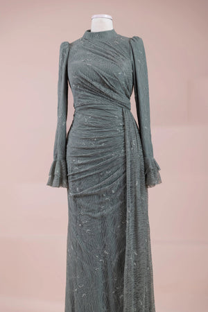 Dorey Tesettür Abiye - FioraofDress - tesettur - abiye - haki - 38 - hijab - evening - dress