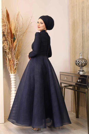 Efsun Tesettür Abiye - FioraofDress - tesettur - abiye - 54 - lacivert - hijab - evening - dress