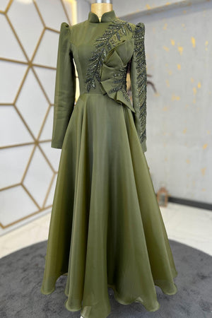 Ela Tesettür Abiye Yeşil - FioraofDress - tesettur - abiye - 48 - hijab - evening - dress