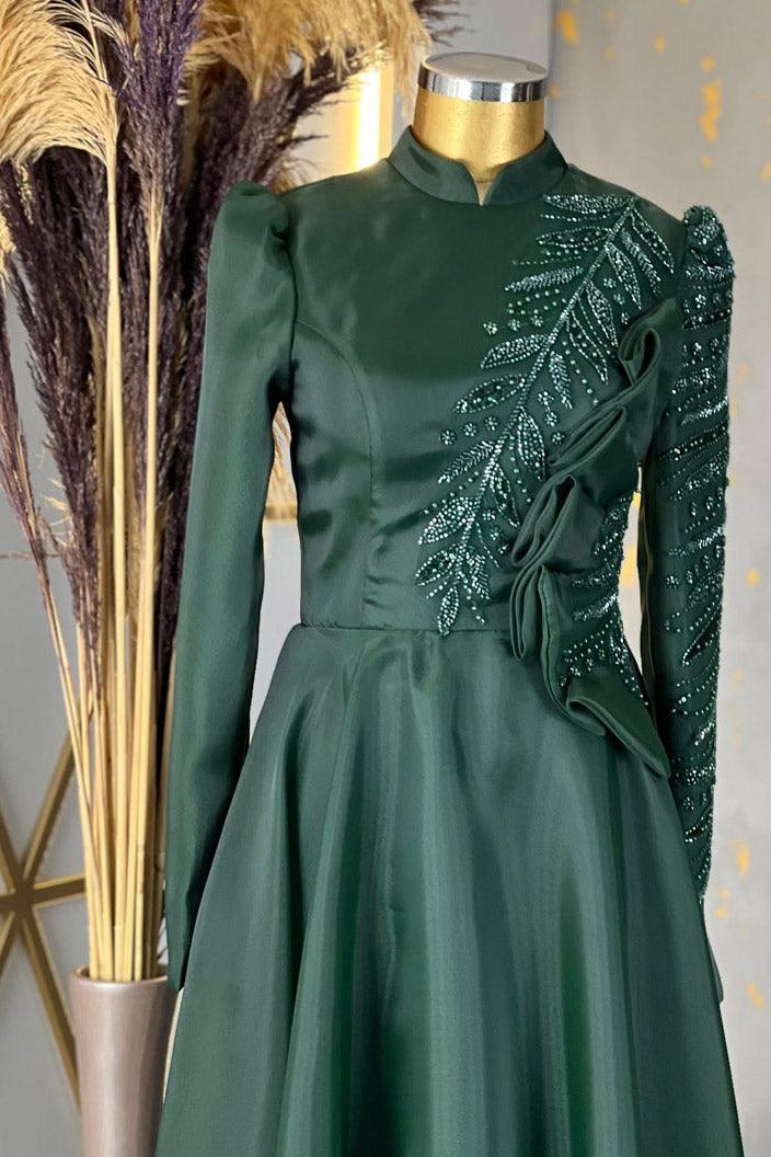 Ela Tesettür Abiye Zümrüt - FioraofDress - tesettur - abiye - 48 - hijab - evening - dress