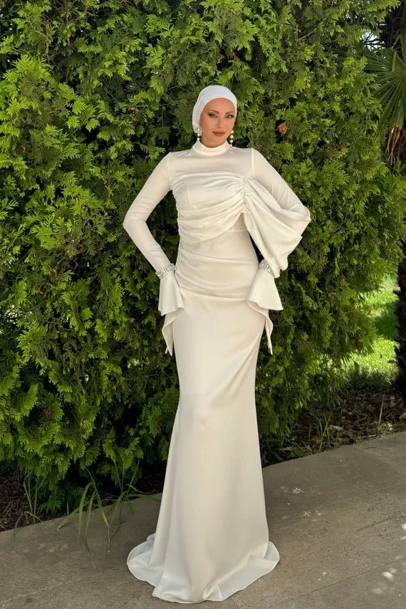 Ela Tesetür Abiye - FioraofDress - tesettur - abiye - 36 - Beyaz - hijab - evening - dress