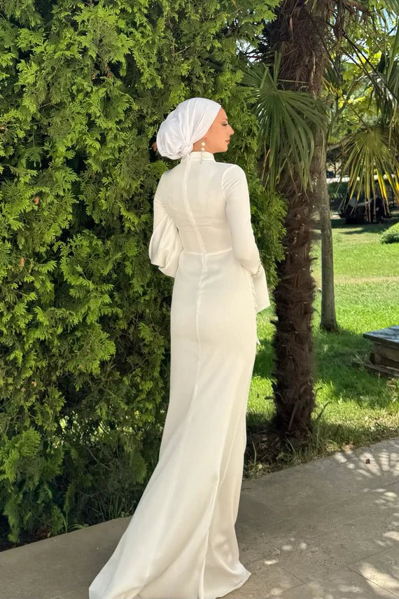 Ela Tesetür Abiye - FioraofDress - tesettur - abiye - 36 - Beyaz - hijab - evening - dress