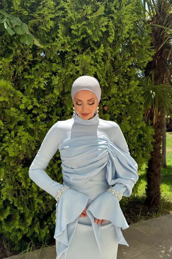 Ela Tesetür Abiye - FioraofDress - tesettur - abiye - 36 - BEBE MAVİSİ - hijab - evening - dress