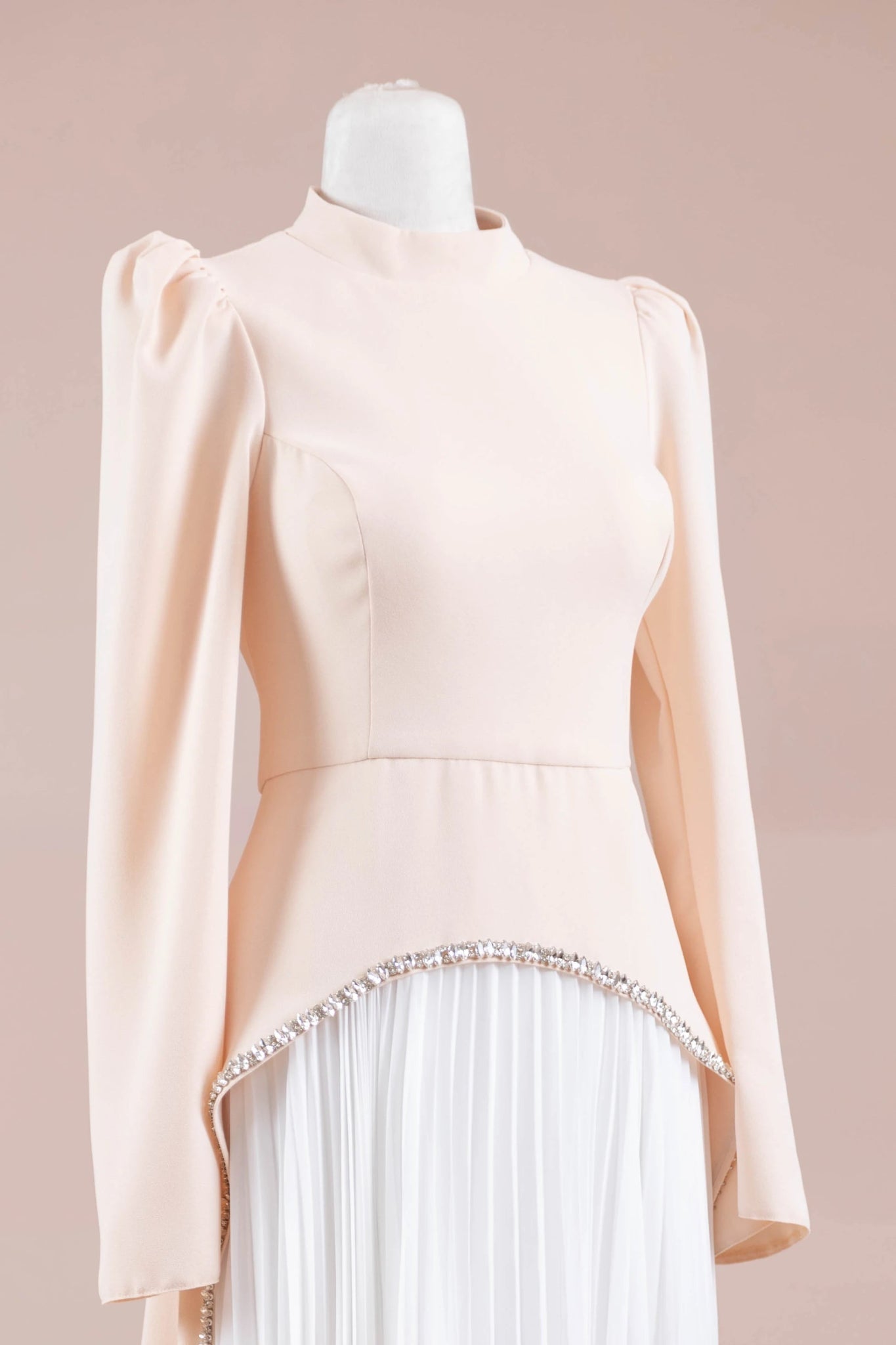 Elise Tesettür Abiye - FioraofDress - tesettur - abiye - somon beyaz - 38 - hijab - evening - dress