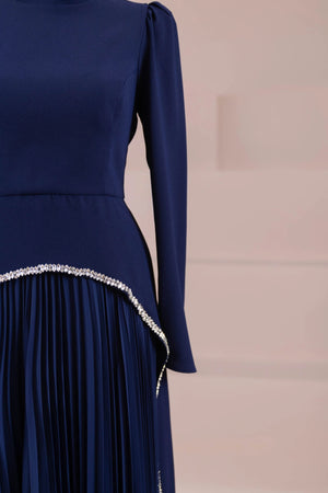 Elise Tesettür Abiye - FioraofDress - tesettur - abiye - lacivert - 38 - hijab - evening - dress