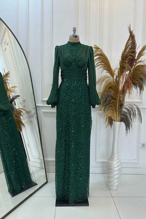 Ella Tesettür Abiye - FioraofDress - tesettur - abiye - zümrüt - 38 - hijab - evening - dress