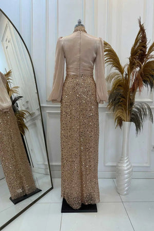 Ella Tesettür Abiye - FioraofDress - tesettur - abiye - rose - 38 - hijab - evening - dress