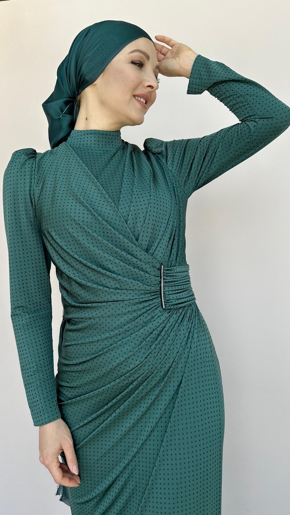 Elmas Tesettür Abiye - FioraofDress - tesettur - abiye - 44 - zümrüt - hijab - evening - dress