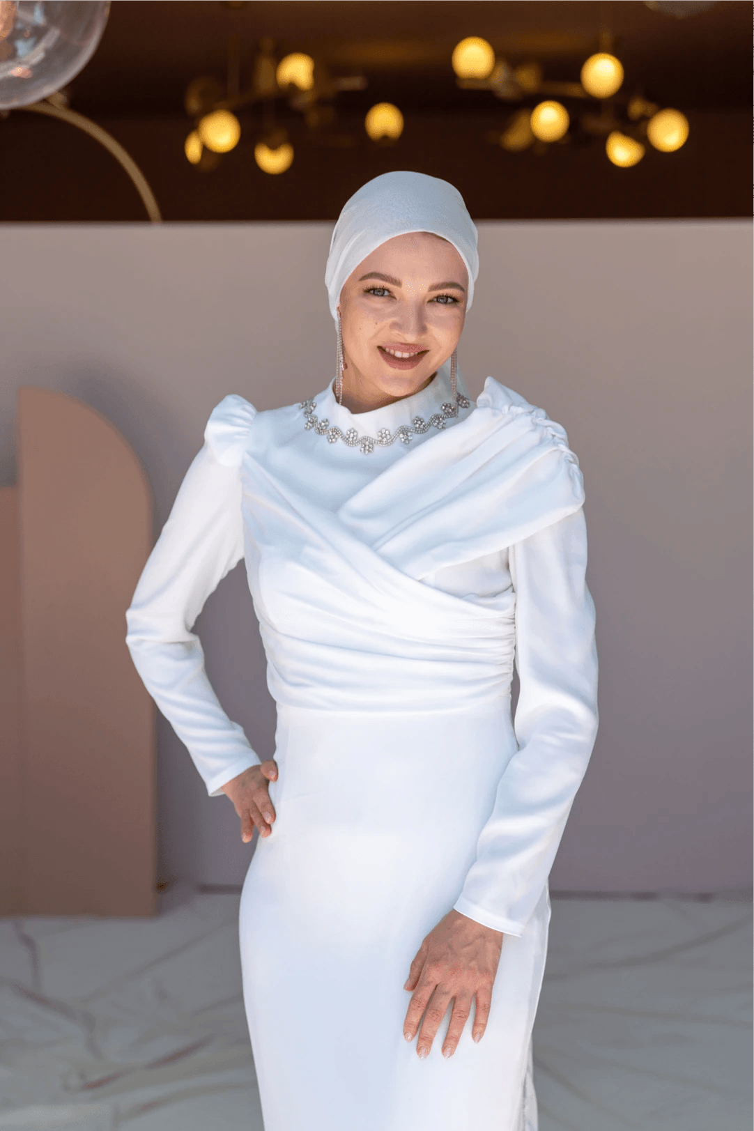 Esperanza Tesettür Abiye - FioraofDress - tesettur - abiye - 44 - Beyaz - hijab - evening - dress