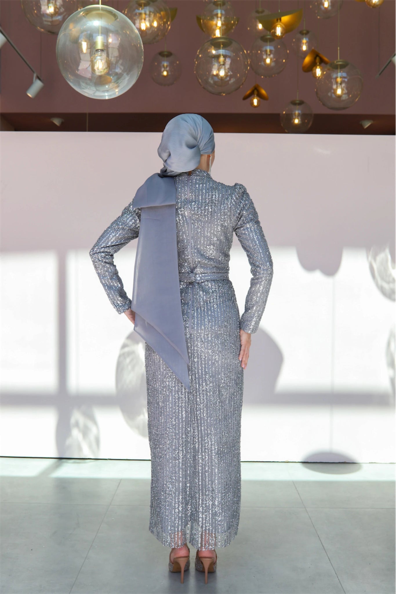 Farilya Tesettür Abiye - FioraofDress - tesettur - abiye - 38 - gri - hijab - evening - dress