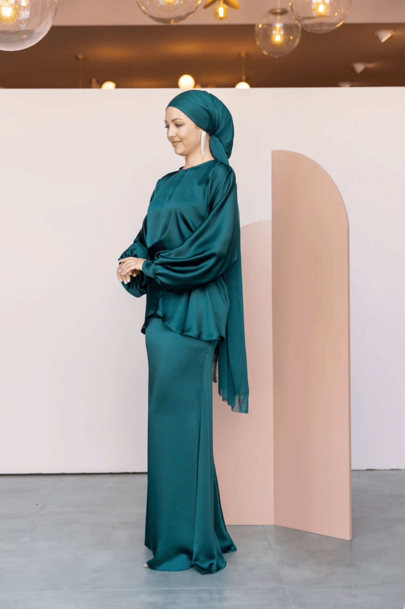 Felicita Tesettür Abiye - FioraofDress - tesettur - abiye - 44 - Yağı Yeşil - hijab - evening - dress