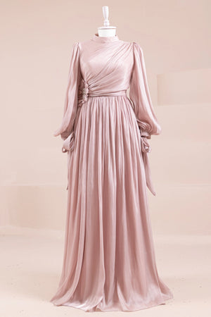 Flora Tesettür Abiye - FioraofDress - tesettur - abiye - Pudra - 38 - hijab - evening - dress