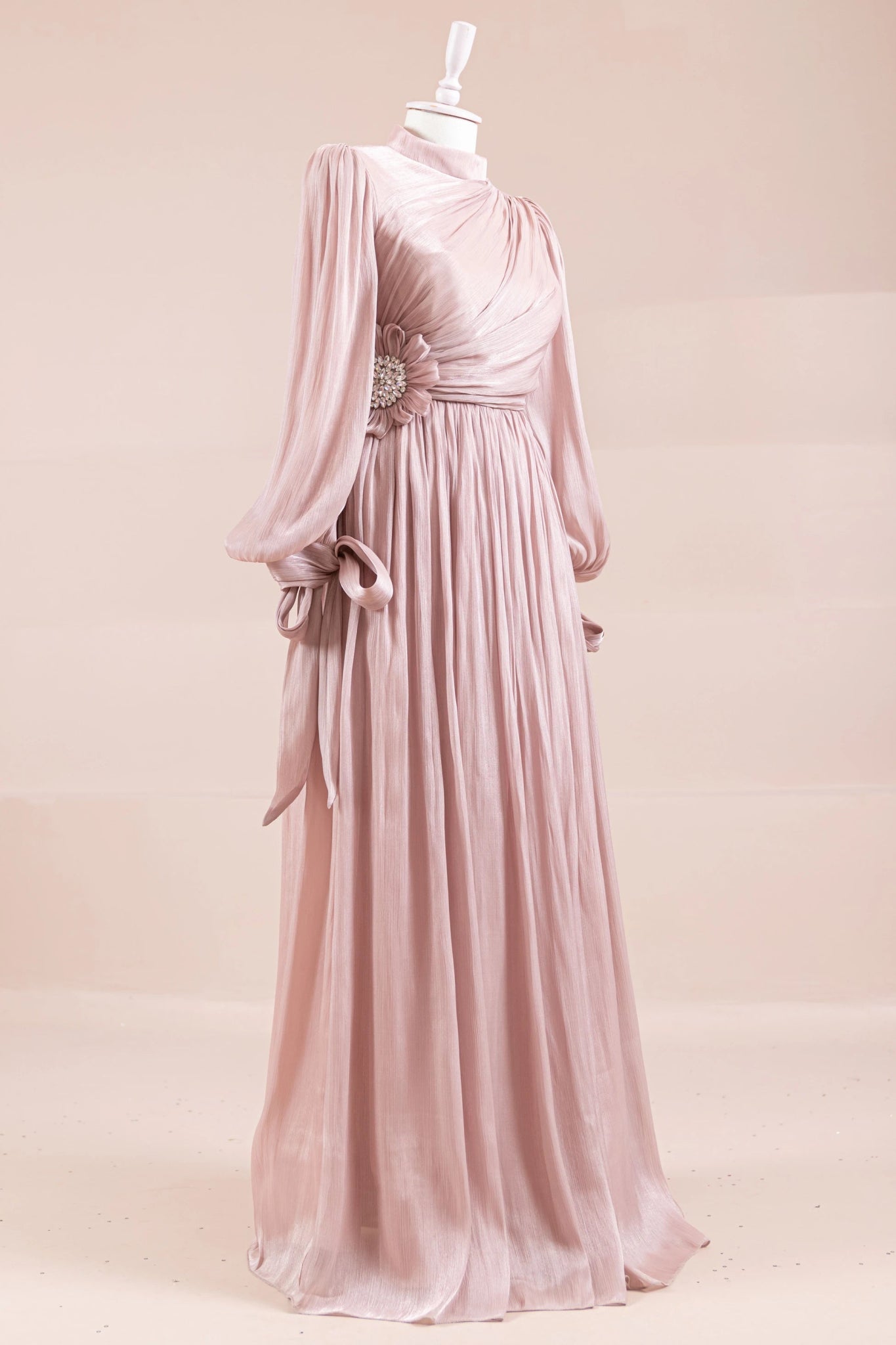 Flora Tesettür Abiye - FioraofDress - tesettur - abiye - Pudra - 38 - hijab - evening - dress