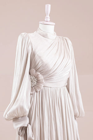 Flora Tesettür Abiye - FioraofDress - tesettur - abiye - BEJ - 38 - hijab - evening - dress