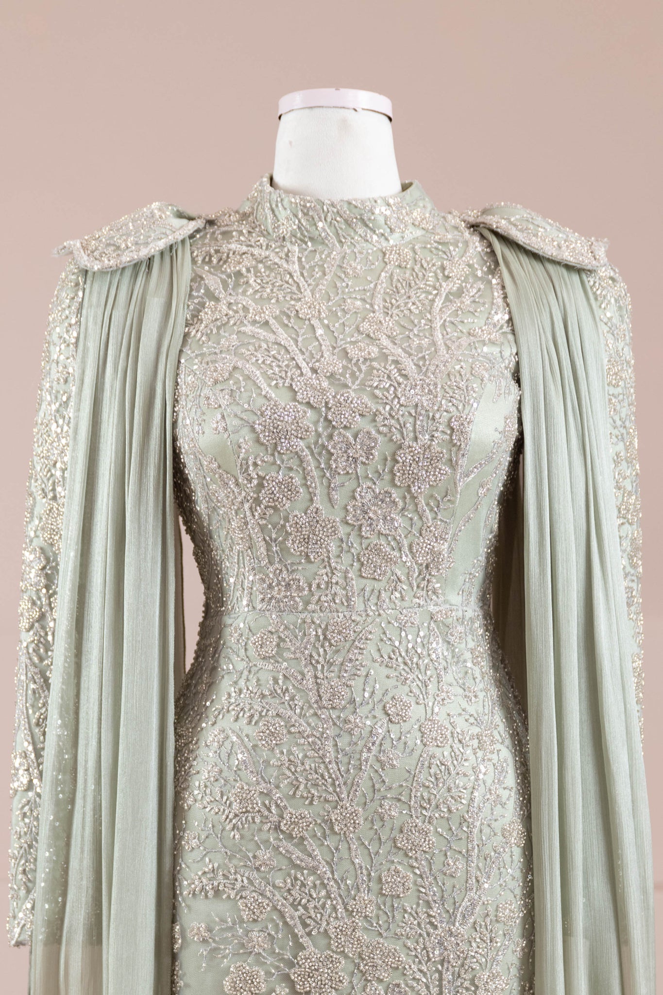 Glam Tesettür Abiye - FioraofDress - tesettur - abiye - mint - 38 - hijab - evening - dress