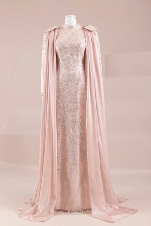 Glam Tesettür Abiye - FioraofDress - tesettur - abiye - Pudra - 38 - hijab - evening - dress