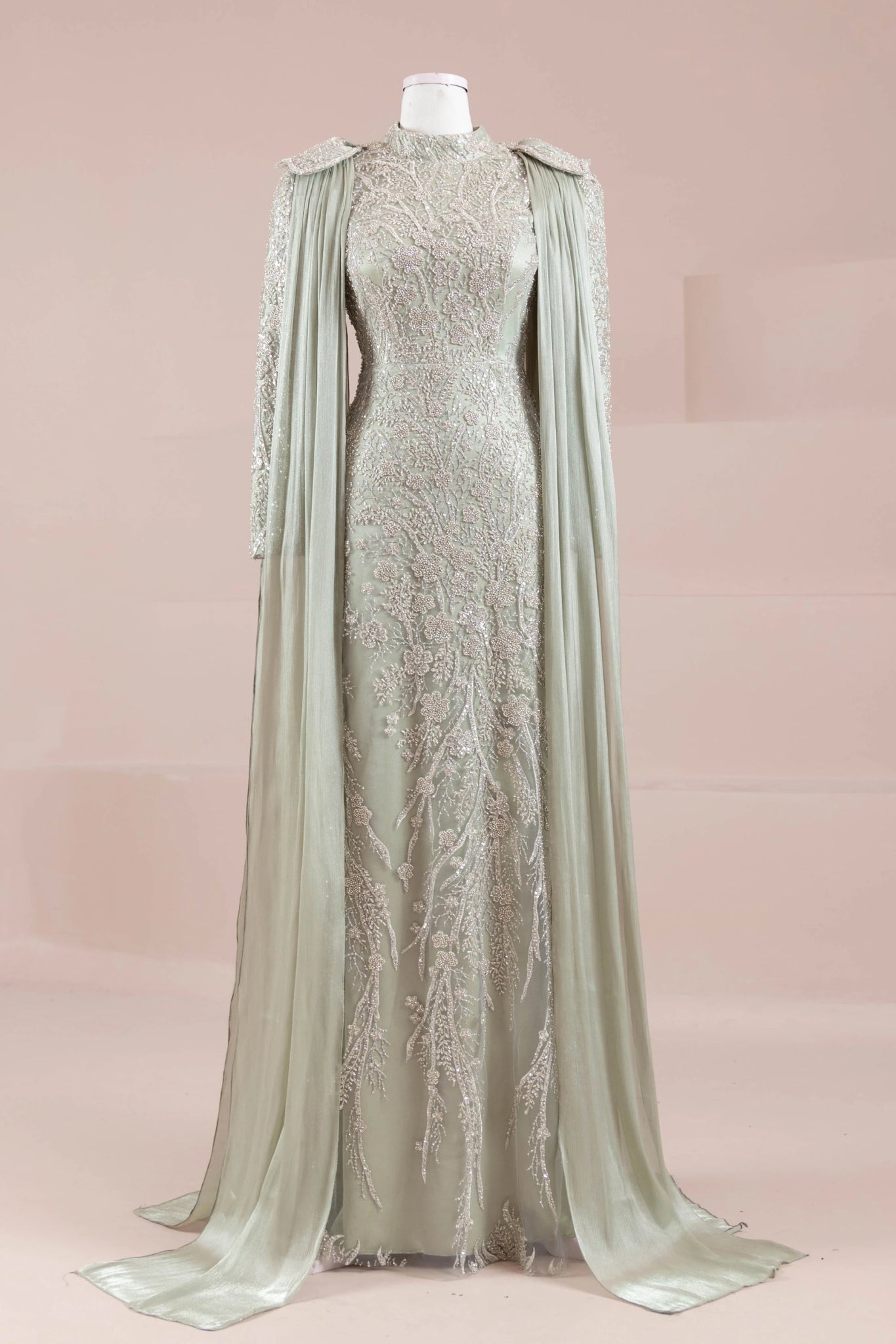 Glam Tesettür Abiye - FioraofDress - tesettur - abiye - mint - 38 - hijab - evening - dress